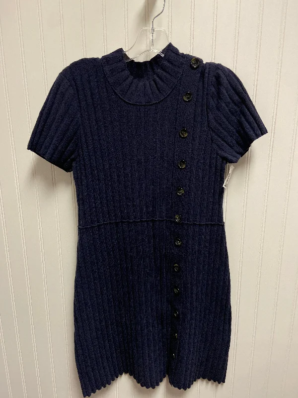 Dress Sweater By Free People In Navy, Size: L Mesh Fabric Canvas Fabric Denim Fabric