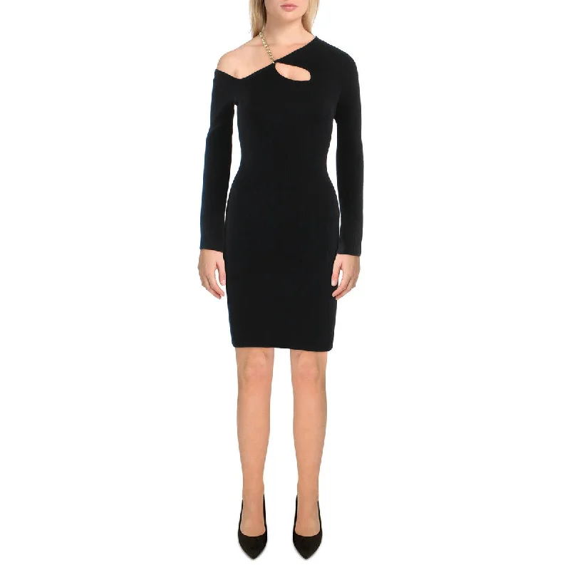 Love Always Womens Cut-Out Mini Sweaterdress