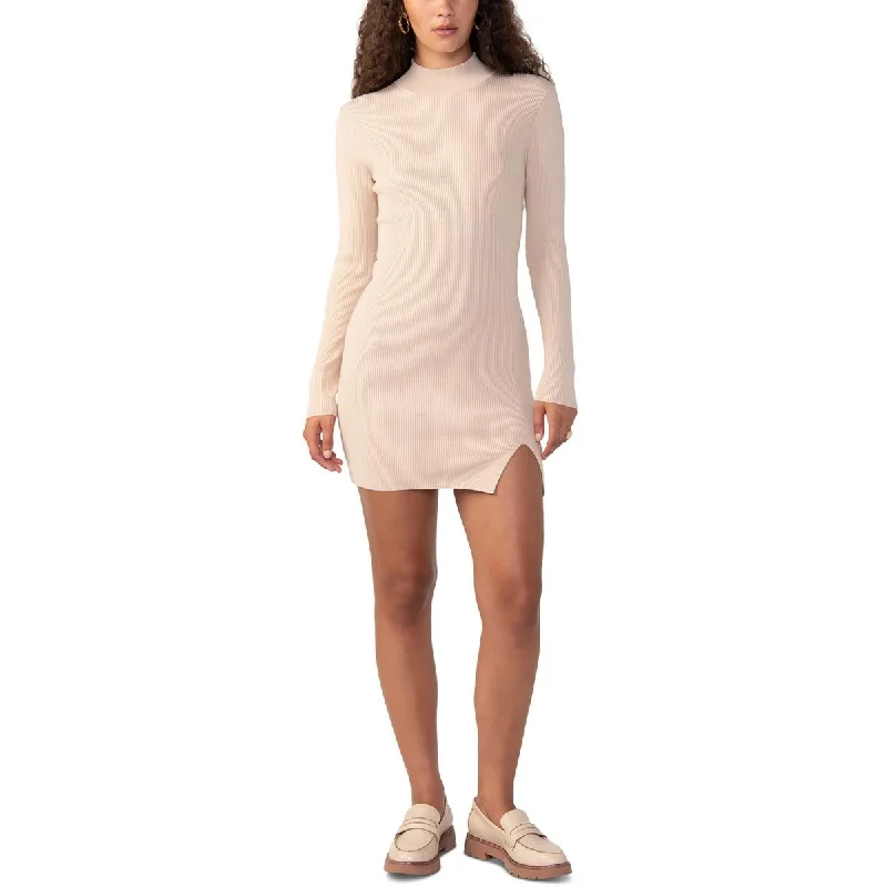 Sanctuary Womens Ribbed Mini Sweaterdress