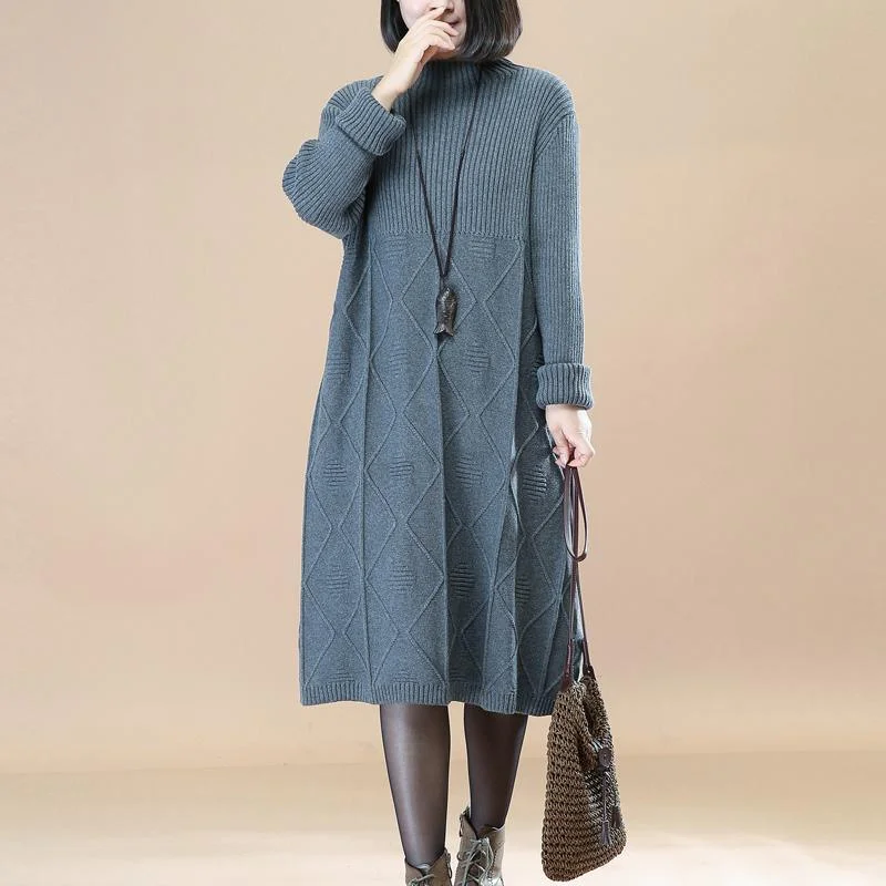 warm light gray knit dresses casual sweaters 2018 spring sweaters Stretchy Elastic Breathable