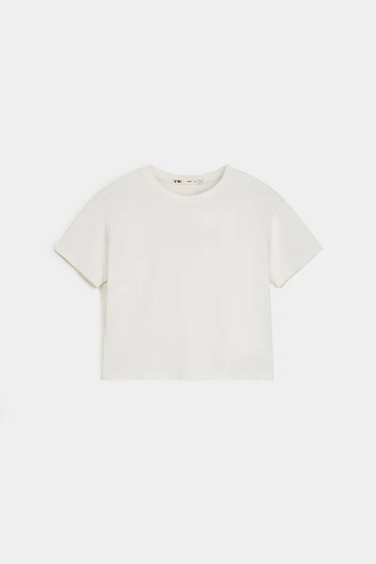 Basic Cropped T-Shirt Hooded Caped Shawl Collar
