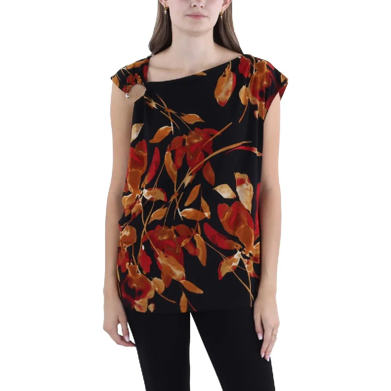 Calvin Klein Womens Printed Sleeveless Pullover Top Seamless Knit Pullover
