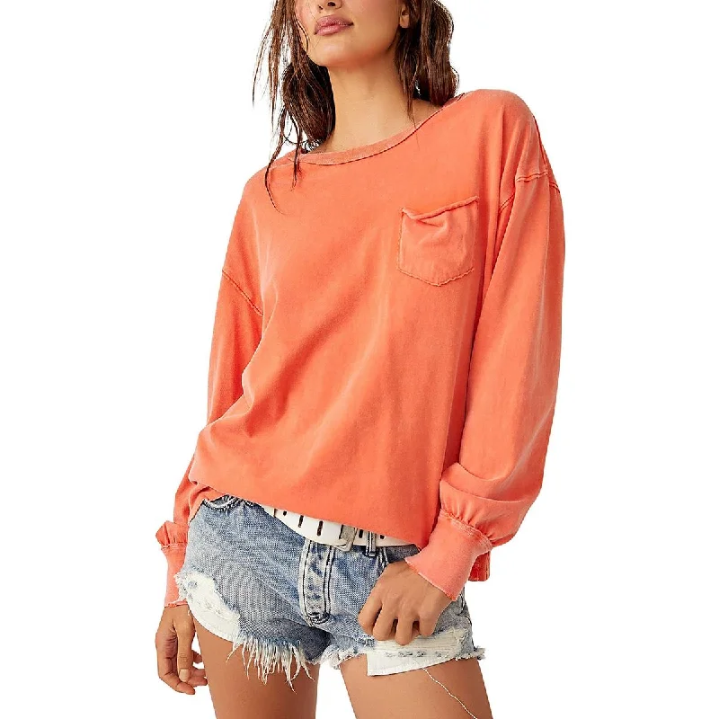 Free People Womens Fade Into You Crewneck Long Sleeve Pullover Top