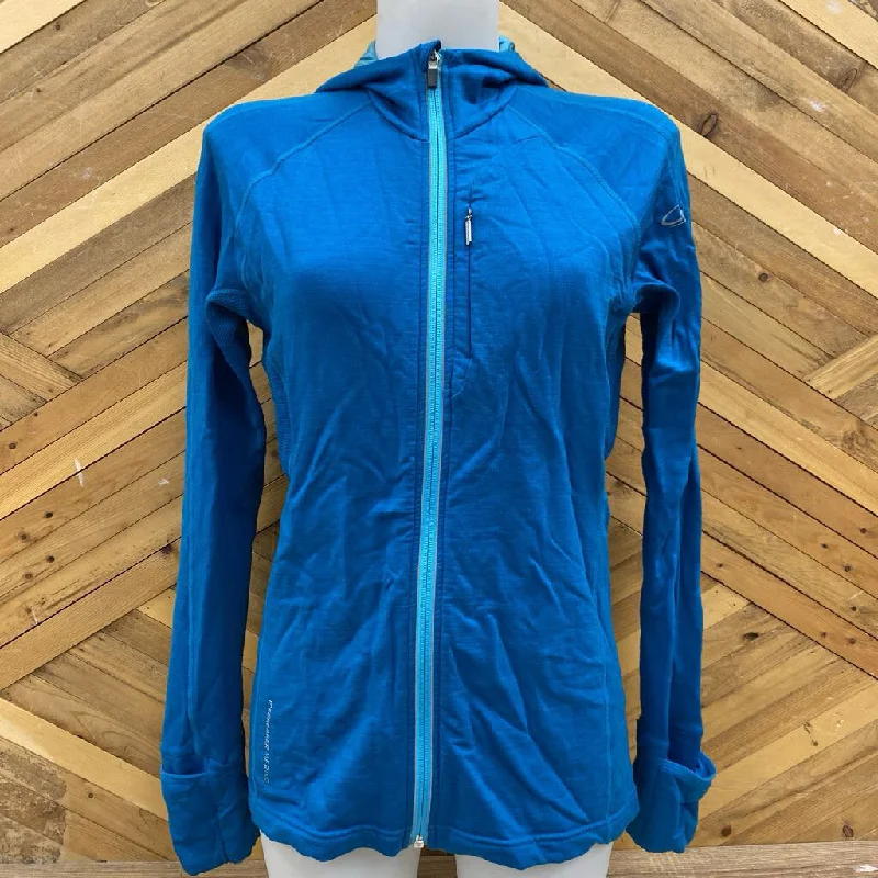 icebreaker - Women's Merino GT Full-Zip Hoodie - MSRP comp $280: Blue/Teal-women-LG Hoodie with Reflective Safety Nightwear