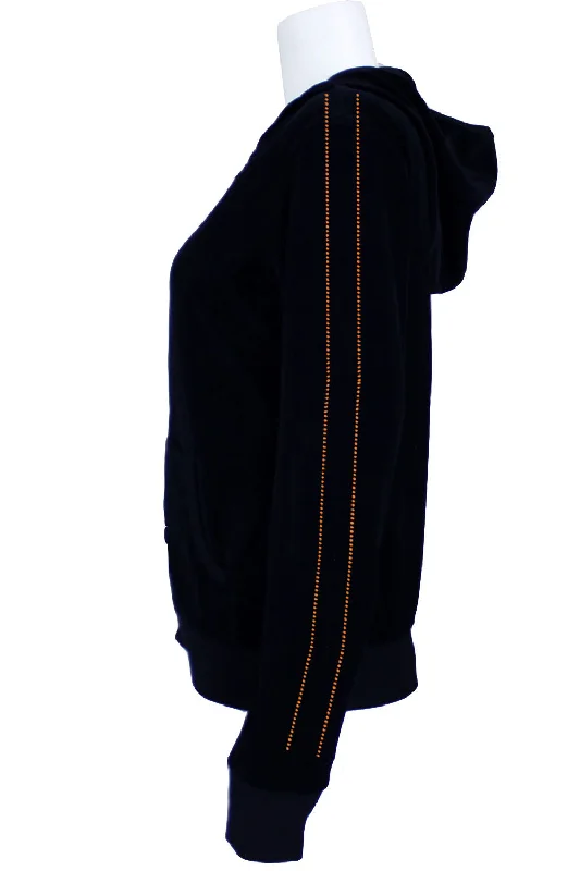 Tigress Velour Zip Hoodie Hoodie with Ribbed Cuffs Snug Fit Comfort