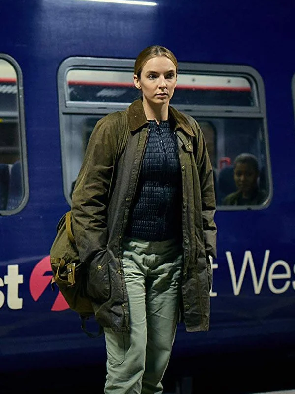 Killing Eve Jodie Comer Green Cotton Coat