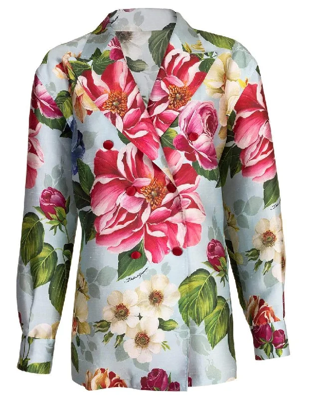 Oversized Double Breasted Print Blazer New Women's Blazer