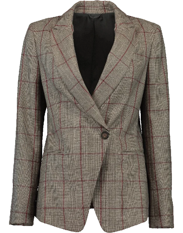Window Pane Blazer Women's Custom Jacket
