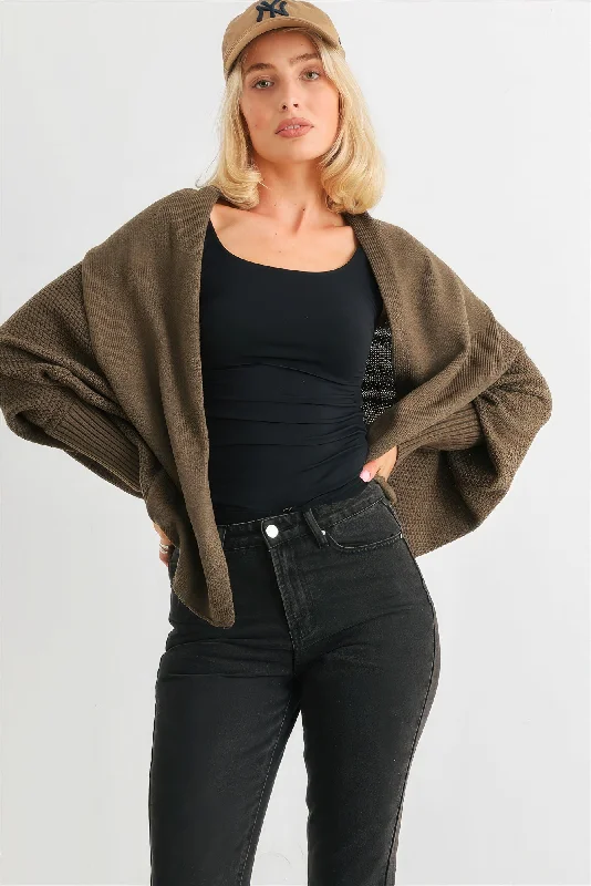 Batwing Sleeve Open Front Cardigan Button Cardigan Zip Cardigan Pullover Cardigan