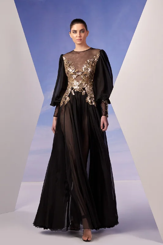 Embroidered bodice moussline dress