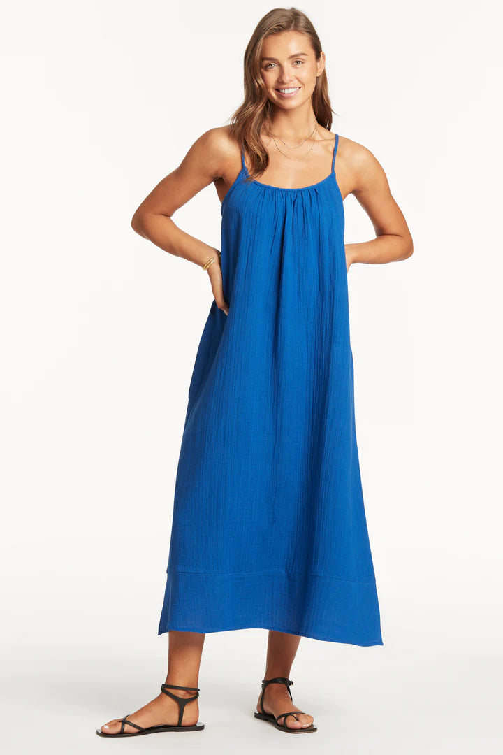 Sea Level Sunset Sun Dress Cobalt Cobalt XS
